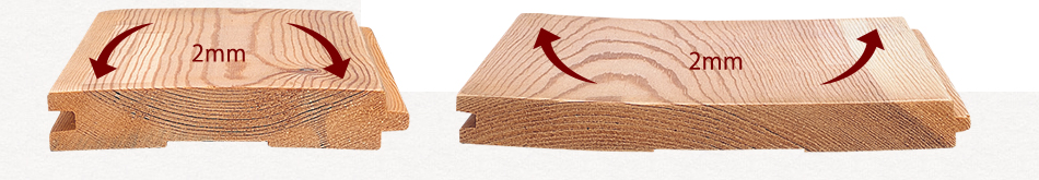 市販の物よりも大きめの寸法に製材してから乾燥させる当社の木材は、狂いが少ない。